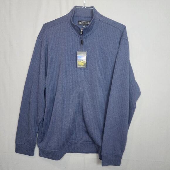 NWT Pebble Beach Golf Performance Jacket Men's Navy Blue Full Zip‎ Up Sz XL - Picture 2 of 9